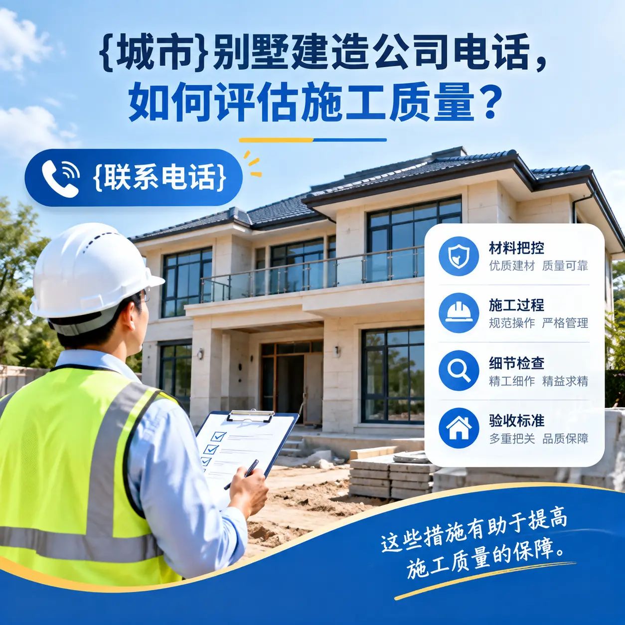 余庆别墅建造公司电话，如何评估施工质量？
