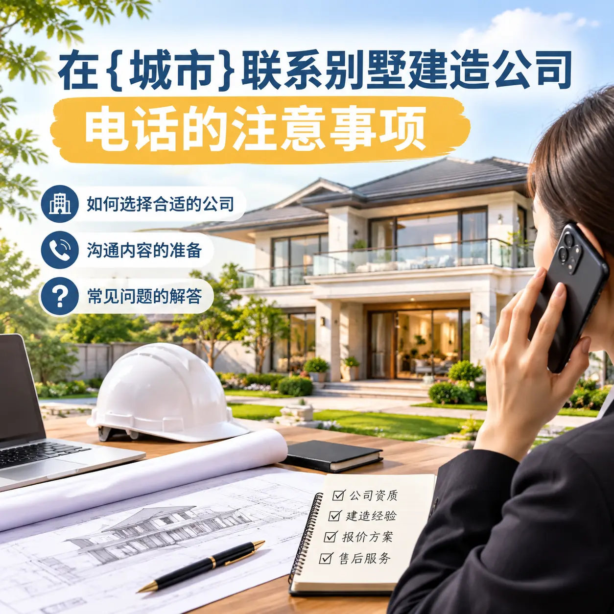 在余庆联系别墅建造公司电话的注意事项