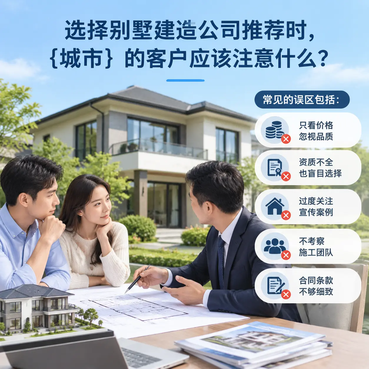 选择别墅建造公司推荐时，余庆 的客户应该注意什么？