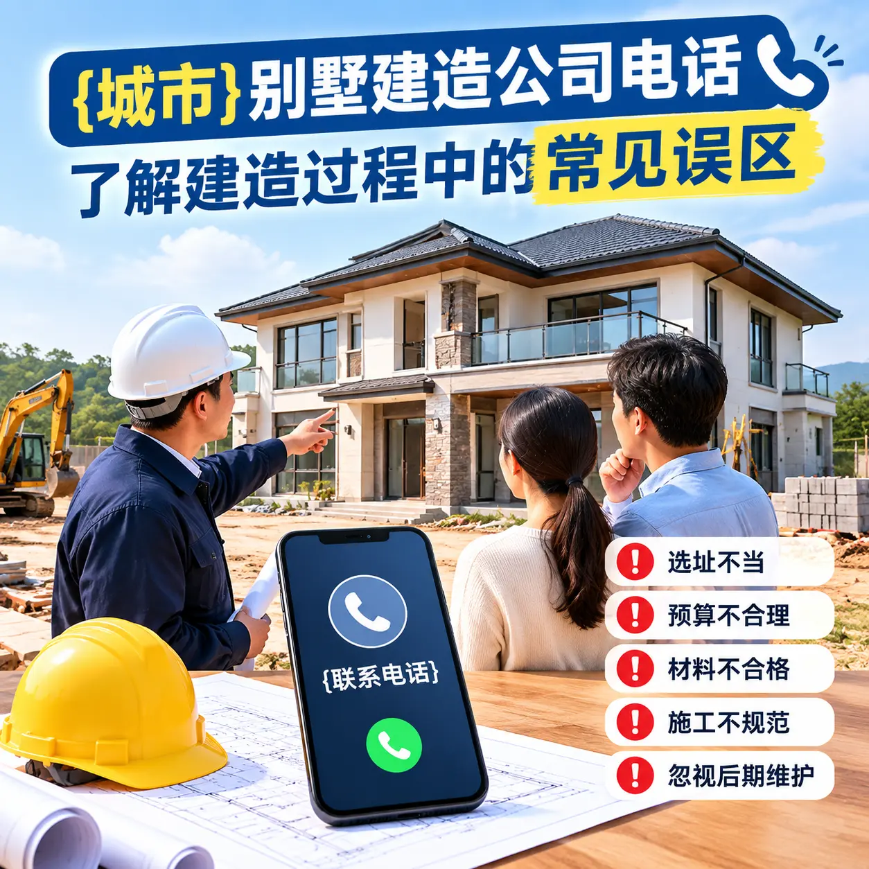 余庆别墅建造公司电话,了解建造过程中的常见误区